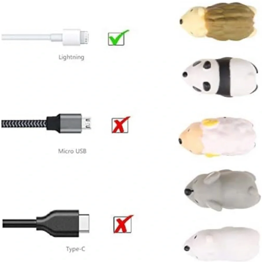 🐼 3/$25 set of 3 animal bite cable protectors for Apple products - random